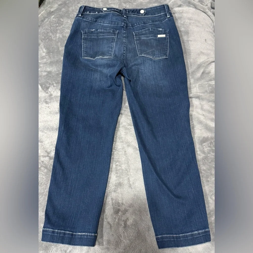 ~White House Black Market High Rise Straight Crop Blue Denim - Picture 3 of 9